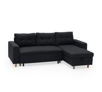 Happy Garden Canapé d'angle convertible WADE 3 places méridienne réversible coffre gris anthracite