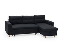 Happy Garden Canapé d'angle convertible WADE 3 places méridienne réversible coffre gris anthracite
