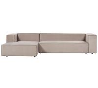 Canapé d'Angle Côté Droit 3 Places en Velours Taupe Minimaliste Rembourré V