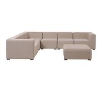 Canapé D'angle Côté Gauche Avec Ottoman Arezzo Beige Beige
