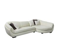 Canapé d'angle cuir de buffle 5 places CAIPI - Ivoire - Angle droit de Pascal Morabito