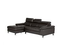 Canapé d'angle cuir MISHIMA - Marron - Angle gauche