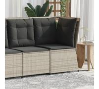 Canapé d'angle de jardin avec coussin, en polyrotin gris clair, résistant aux UV, design modulaire, meuble d'extérieur robuste pour balcon et terrasse