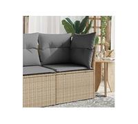 Vidaxl Canapé D'angle De Jardin Avec Coussins Beige Résine Tressée