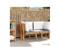 Vidaxl Canapé D'angle De Jardin Avec Coussins Bois D'acacia Massif