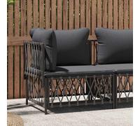 Canapé d'Angle de Jardin avec Coussins Siège Anthracite Tissu Tissé vidaXL
