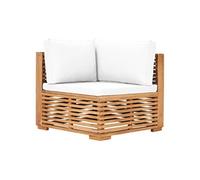Vidaxl Canapé D'angle De Jardin Avec Coussin Crème Bois De Teck Solide