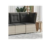 vidaXL Canapé d'angle de jardin 368987 Résine tressée avec coussins gris clair