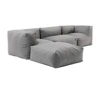 Oviala Canapé d'angle de Jardin modulable 4 Places Gris - Mixi