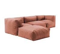 Canapé d'angle de jardin modulable 4 places terracotta Mixi, Oviala