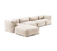 Canapé d'angle de jardin modulable 5 places beige Mixi, Oviala