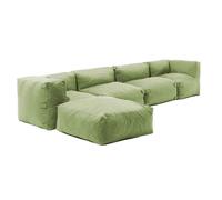 Oviala Canapé d'angle de Jardin modulable 5 Places Vert Cactus - Mixi