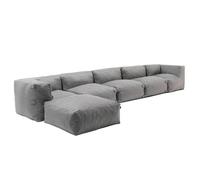Canapé d'angle de jardin modulable 6 places gris Mixi, Oviala