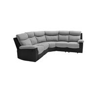 Canapé d'Angle de Relaxation OSCAR 5 places bi-matière - Gris/Noir - L238 x P238 x H99cm - LOUNGITUDE