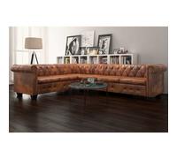 Canapé d'angle de salon Chesterfield 6 places Cuir artificiel Blanc vidaXL