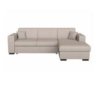 Canapé d'angle droit 4 places FUJI XL convertible avec coffre en tissu - Beige - L262 x 157 x 83cm - LOUNGITUDE