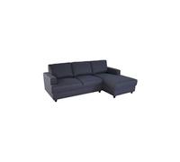 Canape dangle droit 4 places - Tissu bleu - Contemporain - L 215 x P 140 H 86 cm - PAUL