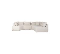 Canapé d'angle droit 5 places en Polyester Beige Prosper