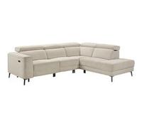 Canapé d'angle droit avec 2 places relax électrique tissu beige - BAMAKO - ALTOBUY Beige