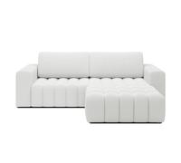 Canapé d'angle droit convertible Clovis Bouclette Blanc