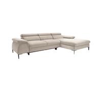 Canapé d'angle droit convertible droit en velours beige SEPINA de