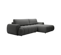 Canapé d'angle droit convertible en tissu gris FRIDORA