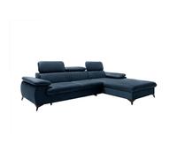 Canapé d'angle droit convertible en velours bleu nuit SAMARA de Pascal Morabito