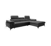 Canapé d'angle Vente-Unique Canapé d'angle droit convertible en velours gris anthracite SAMARA de Pascal Morabito
