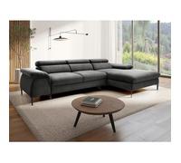 Canapé d'angle Pascal Morabito Canapé d'angle droit convertible en velours gris anthracite SEPINA de