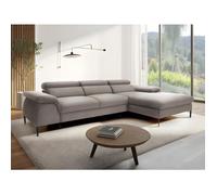 Canapé d'angle droit convertible en velours taupe SEPINA de Pascal Morabito