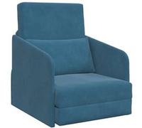 vidaXL Canapé-lit 2 en 1 Bleu 65x80x83 cm Velours