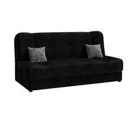 Canape dangle droit convertible GENERIQUE grace 3 places en tissu noir avec coffre