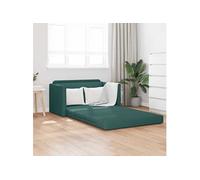 vidaXL Canapé-lit 110 cm – Moderne convertible, tissu velours vert foncé, compact