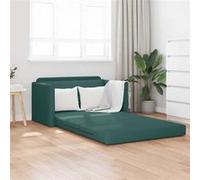 vidaXL Canapé-lit 110 cm – Moderne convertible, tissu velours vert foncé, compact
