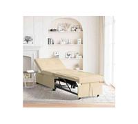 vidaXL Canapé-lit 3-en-1 style escamotable en tissu crème