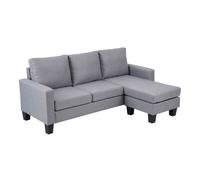 Canapé d'angle droit en tissu 3 places gris L 192 cm - Oviala