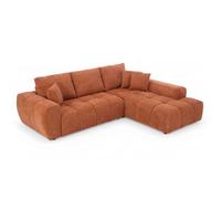 Canapé d'angle droit en tissu 3 places terracotta L 270 cm - Oviala