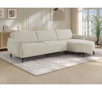 Canapé d'angle droit en tissu beige FERIONA