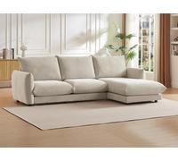 Canapé d'angle droit en tissu beige RUNILIO