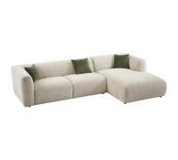 Canapé d'angle droit en tissu beige TANCAVO