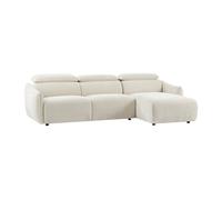Canapé d'angle droit en tissu chenille beige TAZIZA