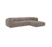 Vente-unique - Canapé d'angle Droit en Tissu Chenille Taupe CAMILIO de Maison Céphy