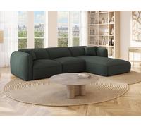 Canapé d'angle droit en tissu chenille vert CAMILIO de Maison Céphy