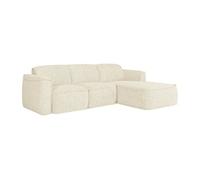 Canapé d'angle droit en tissu chiné beige DIOMARO