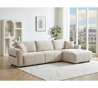 Vente-unique - Canapé d'angle Droit en Tissu texturé Beige GOSALO de Maison Céphy