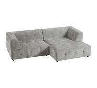 Canapé d'angle droit en tissu texturé gris NOSAVO