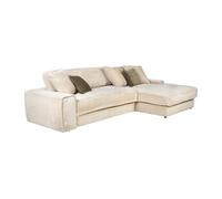 Canapé d'angle droit en velours côtelé grosses côtes beige CALAZO de Pascal Morabito