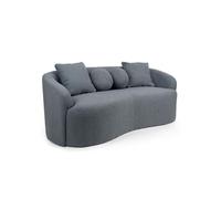 Canape dangle droit fixe allure Alex 3 places en tissu bouclette gris