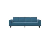 Canape dangle droit fixe GENERIQUE classique 4 places en velours bleu Bleu