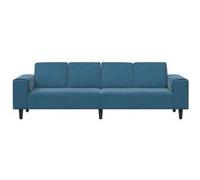 Canape dangle droit fixe GENERIQUE classique 4 places en velours bleu Bleu